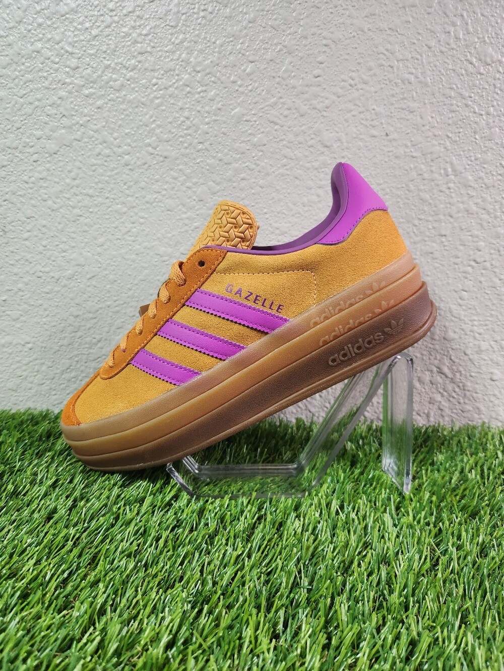 Size 7- adidas Gazelle Bold Flash Orange Purple Burst Women's